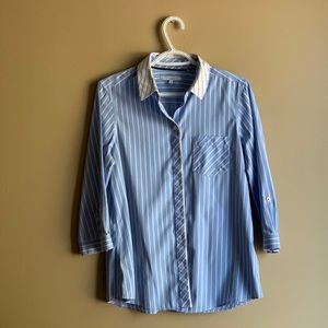Foxcroft Striped Summer Blouse